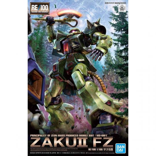 BANDAI RE/100 1/100 MOBILE SUIT GUNDAM 0080 - ZAKU II FZ Model Kit Figur (Gunpla)