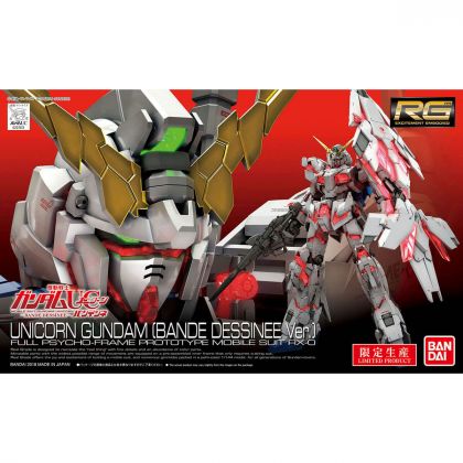 BANDAI MOBILE SUIT GUNDAM UC - Real Grade RG UNICORN GUNDAM (Bande Dessinée Ver) Model Kit Figur (Gunpla)