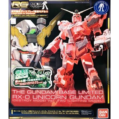 BANDAI MOBILE SUIT GUNDAM UC - Real Grade RG UNICORN GUNDAM (DESTROY MODE) Ver.TWC (LIGHTING MODEL) Model Kit Figur (Gunpla)