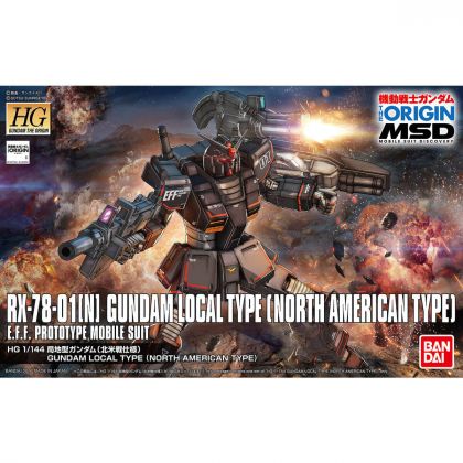 BANDAI HG Mobile Suit Gundam THE ORIGIN MSD - High Grade GUNDAM LOCAL TYPE (NORTH AMERICAN TYPE) Model Kit Figure (Gunpla)