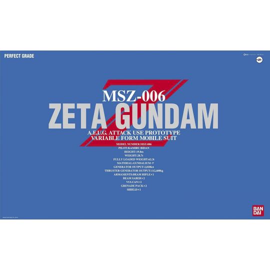 BANDAI PG Mobile Suit Z Gundam - Perfect Grade ZETA GUNDAM Model Kit Figur (Gunpla)