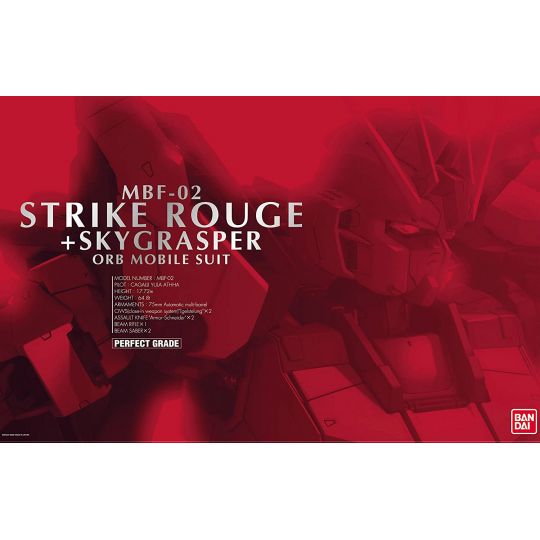 BANDAI PG Mobile Suit Gundam SEED - Perfect Grade STRIKE ROUGE + SKY GRASPER Model Kit Figura (Gunpla)