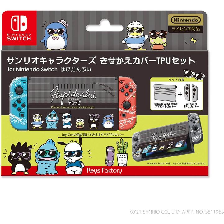 Keys Factory CKT-001-4 - Kisekae Set - Funda para Nintendo Switch - Serie de personajes de Sanrio Hapidanbui