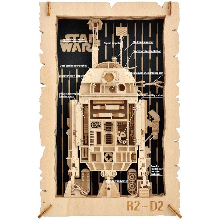 ENSKY - Teatro di carta STAR WARS stile legno PT-WL04 R2 D2