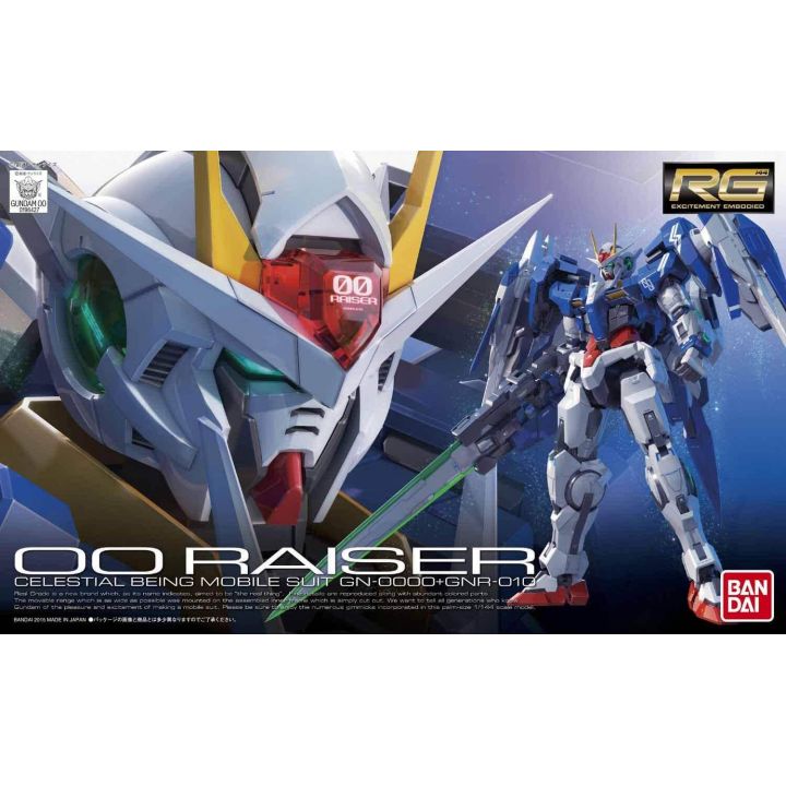 BANDAI Mobile Suit Gundam OO - Real Grade RG GN-0000+GNR-010 00 Raiser Model Kit Figura