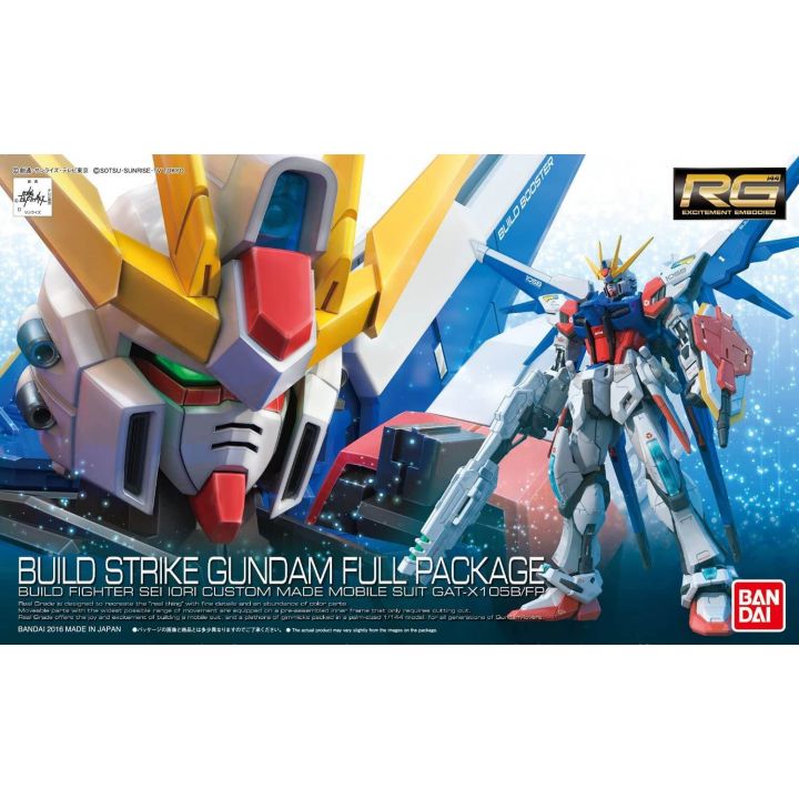 BANDAI Gundam Build Fighters - Real Grade RG GAT-X105B/FP Build Strike Gundam Model Kit Figur