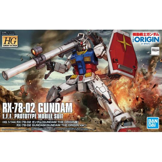 BANDAI HG Mobile Suit Gundam THE ORIGIN - Modello di Gundam di alta qualità RX-78-02 Figura del kit