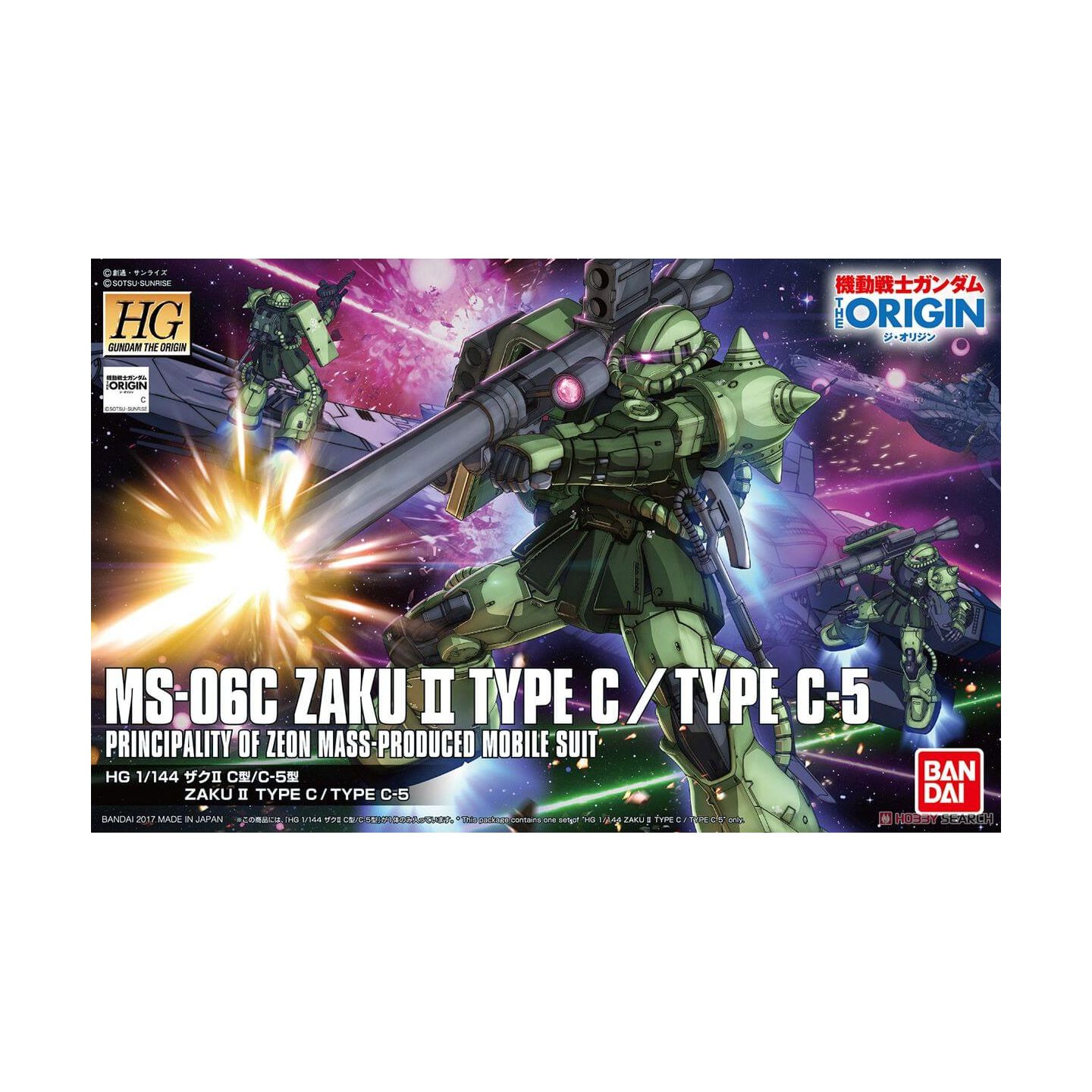 Bandai Mobile Suit Gundam The Origin High Grade Hguc Zaku Ii C Type C 5 Type Model Kit Figure