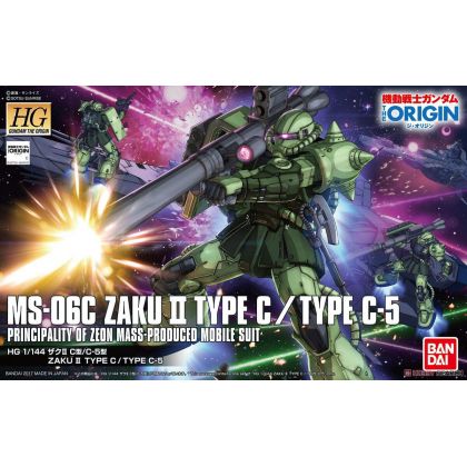 BANDAI HG Mobile Suit Gundam THE ORIGIN - High Grade Zaku II C type / C-5 type Model Kit Figura