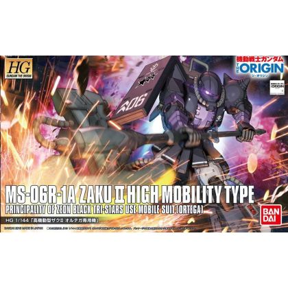 BANDAI HG Mobile Suit Gundam EL ORIGEN - Alto Grado de movilidad de tipo Zaku II Ortega máquina dedicada Modelo Kit Figura