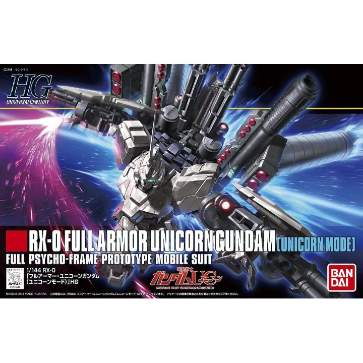 BANDAI Mobile Suit Gundam UC - High Grade RX-0 Full Armor Unicorn Gundam Unicorn Mode Model Kit Figur