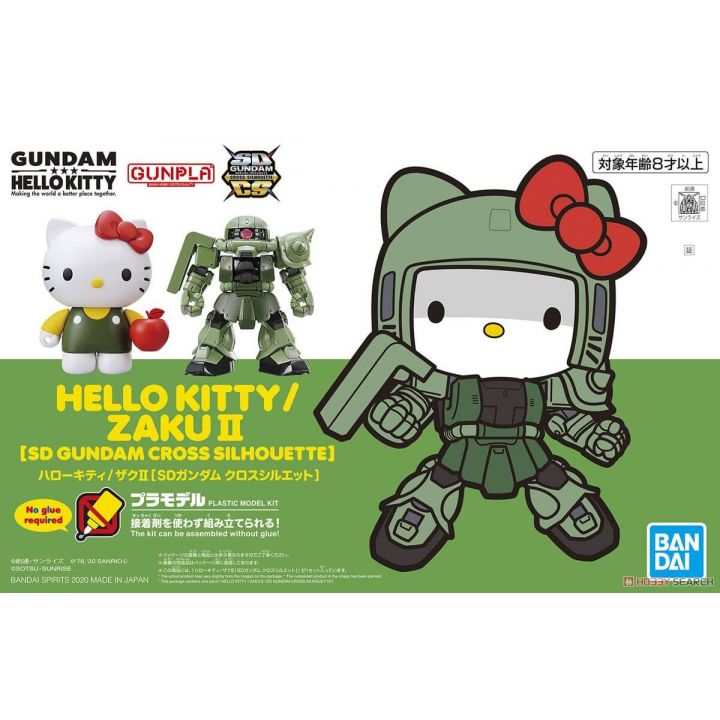 BANDAI SD GUNDAM CROSS SILHOUETTE MOBILE SUIT GUNDAM - Super deformed Hello Kitty / ZAKU II Model Kit Figure (Gunpla)