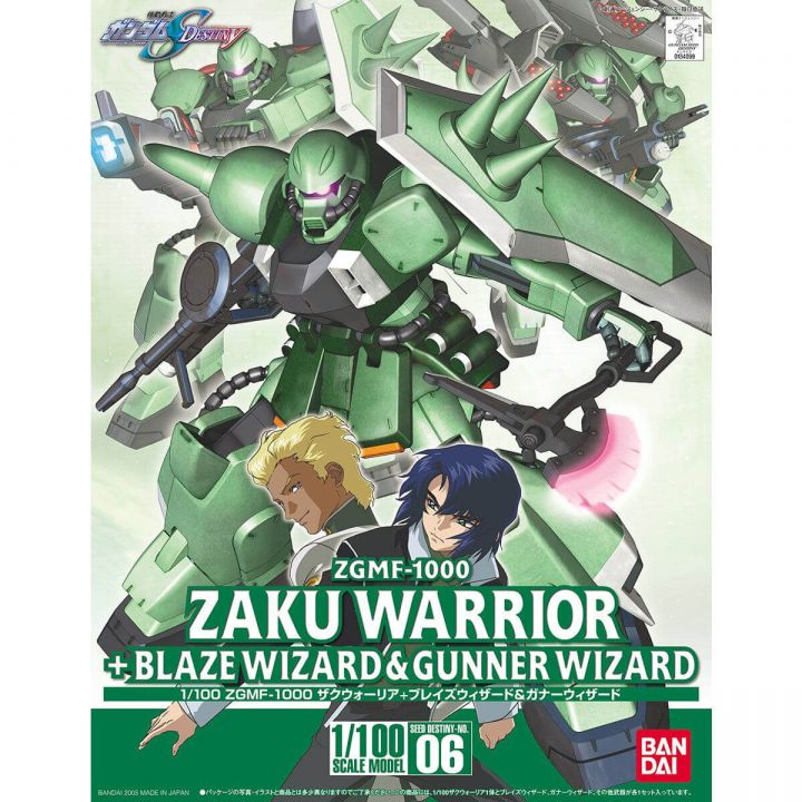 BANDAI 1/100 MOBILE SUIT GUNDAM SEED DESTINY - ZAKU WARRIOR + BLAZE & GUNNER WIZARD Model Kit Figura (Gunpla)